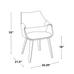 Curvo Zebra Wood Black Faux Leather Contemporary High Back Chairs (Set of 2) 17 Curvo Zebra Wood Black Faux Leather Contemporary High Back Chairs (Set of 2)
