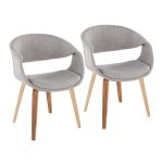 Curvo Zebra Wood Grey Fabric Contemporary Chair (Set of 2) 11 Curvo Zebra Wood Grey Fabric Contemporary Chair (Set of 2)