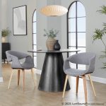 Curvo Zebra Wood Grey Fabric Contemporary Chair (Set of 2) 10 Curvo Zebra Wood Grey Fabric Contemporary Chair (Set of 2)