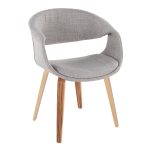 Curvo Zebra Wood Grey Fabric Contemporary Chair (Set of 2) 12 Curvo Zebra Wood Grey Fabric Contemporary Chair (Set of 2)