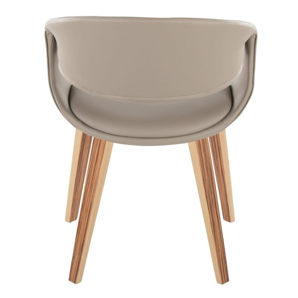 Curvo Zebra Wood Light Grey Contemporary Chairs Set of 2 5