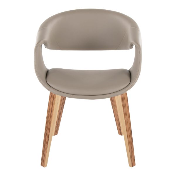 Curvo Zebra Wood Light Grey Contemporary Chairs Set of 2 6