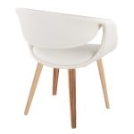 Curvo Zebra Wood White Faux Leather Contemporary Chairs (Set of 2) 14 Curvo Zebra Wood White Faux Leather Contemporary Chairs (Set of 2)