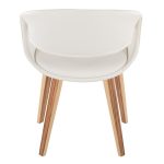 Curvo Zebra Wood White Faux Leather Contemporary Chairs (Set of 2) 15 Curvo Zebra Wood White Faux Leather Contemporary Chairs (Set of 2)