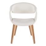 Curvo Zebra Wood White Faux Leather Contemporary Chairs (Set of 2) 16 Curvo Zebra Wood White Faux Leather Contemporary Chairs (Set of 2)