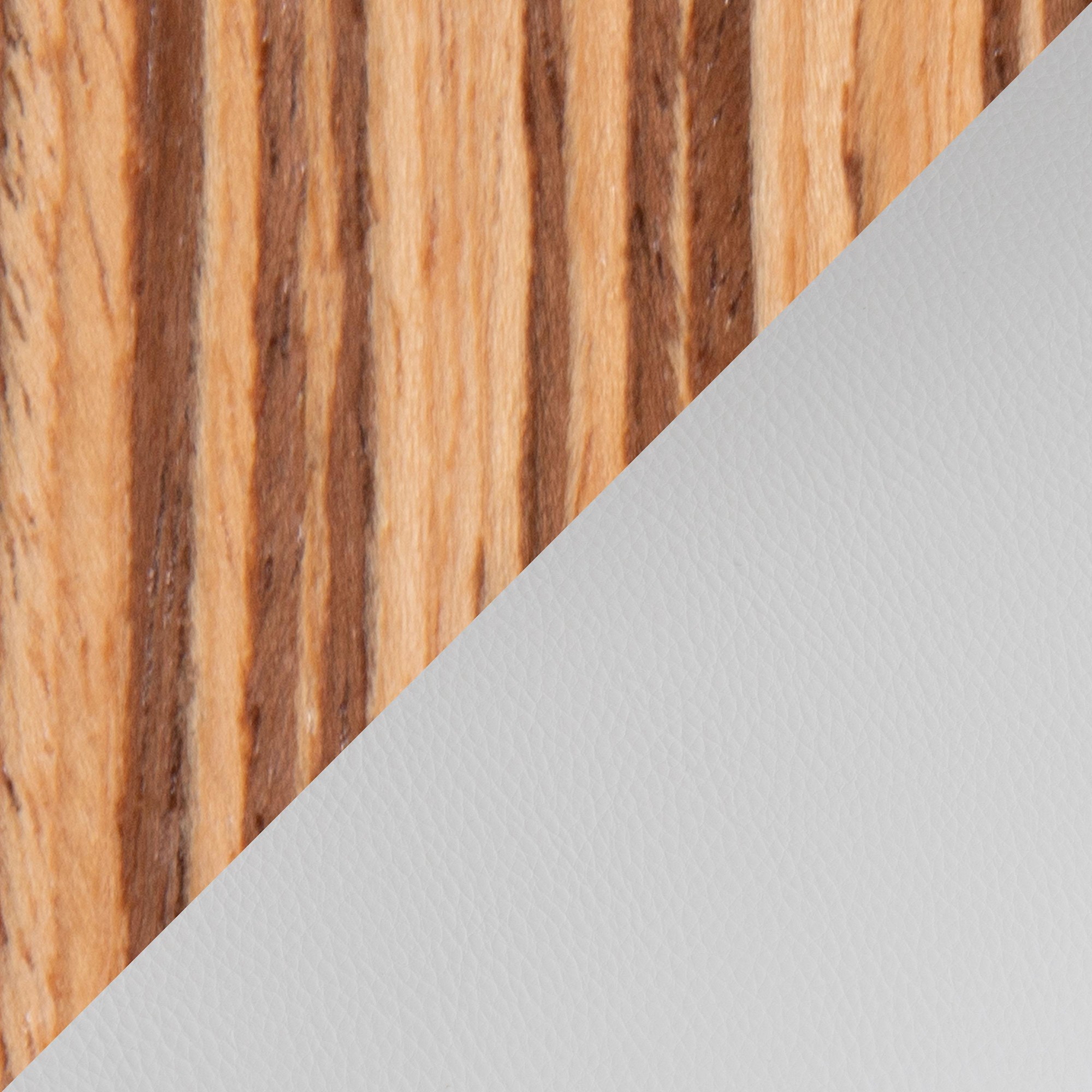 Curvo Zebra Wood White Faux Leather Contemporary Chairs (Set of 2) 9 Curvo Zebra Wood White Faux Leather Contemporary Chairs (Set of 2) - Image 9