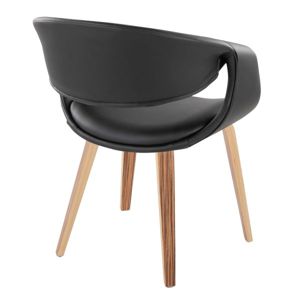 Curvo ZebraBlack Faux Leather Contemporary Chair Set of 2 4