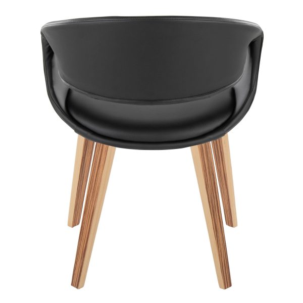Curvo ZebraBlack Faux Leather Contemporary Chair Set of 2 5