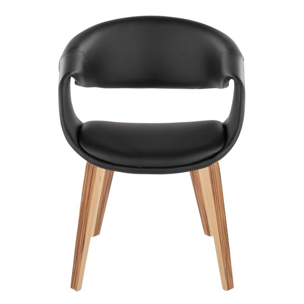 Curvo ZebraBlack Faux Leather Contemporary Chair Set of 2 6