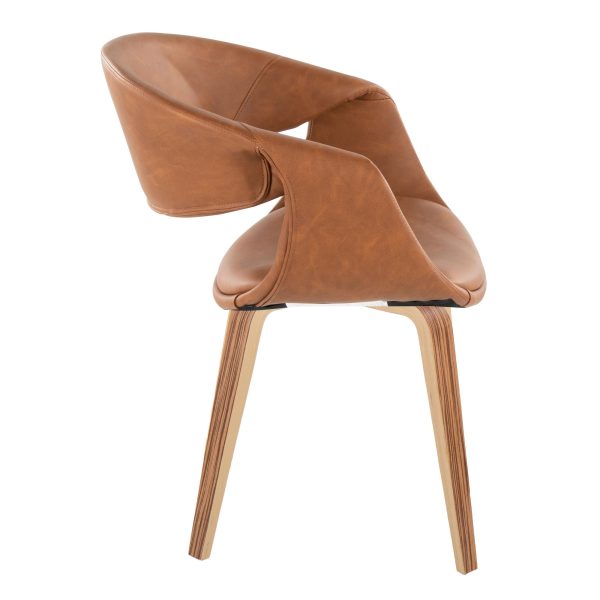Curvo ZebraCamel Faux Leather Contemporary Chair Set Set of 2 3