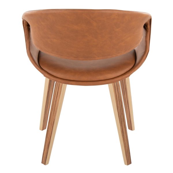 Curvo ZebraCamel Faux Leather Contemporary Chair Set Set of 2 5