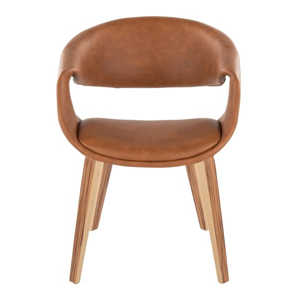 Curvo ZebraCamel Faux Leather Contemporary Chair Set Set of 2 6