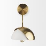 Cybill Brushed Brass w/ White Metal Shade 1-Light Wall Sconce