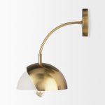 Cybill Brushed Brass w/ White Metal Shade 1-Light Wall Sconce