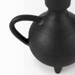 Cyrus Black Spherical Vase W/ Flute Decorative Object