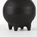 Cyrus Black Spherical Vase W/ Flute Decorative Object
