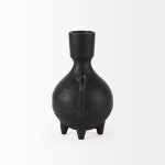 Cyrus Black Spherical Vase W/ Flute Decorative Object