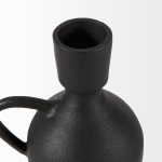 Cyrus Black Spherical Vase W/ Flute Decorative Object