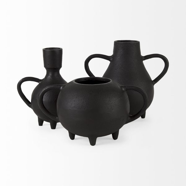 Cyrus Black Two handled Vase Decorative Object 9