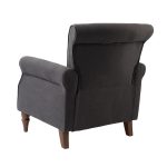 Cythnus Charcoal Linen Nailhead Trim Accent Armchair 8 Cythnus Charcoal Linen Nailhead Trim Accent Armchair