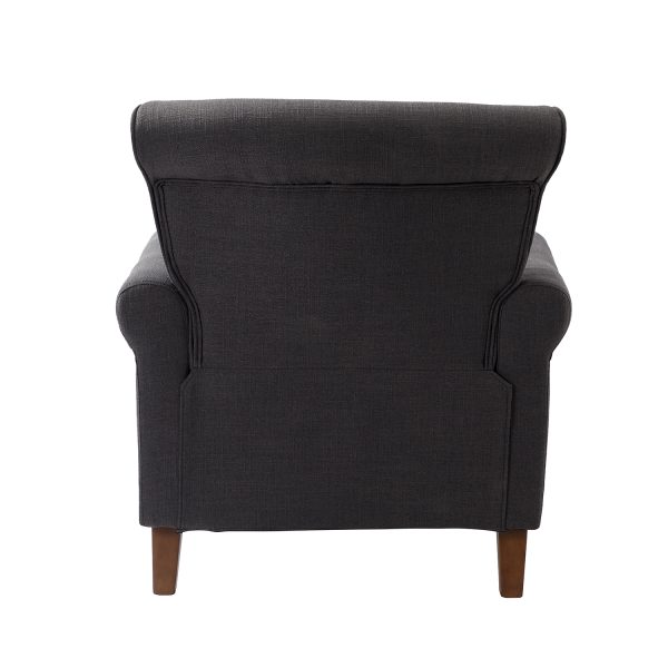 Cythnus Charcoal Linen Nailhead Trim Accent Armchair 3