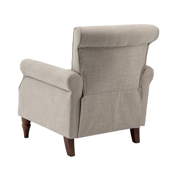Cythnus Grey Linen Nailhead Trim Accent Armchair 2