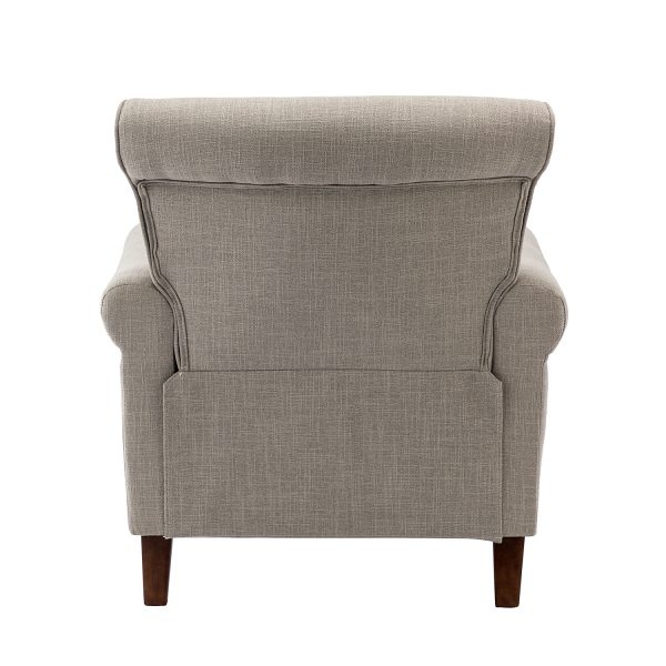Cythnus Grey Linen Nailhead Trim Accent Armchair 3