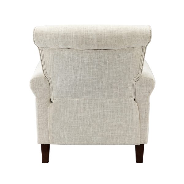 Cythnus Ivory Linen Nailhead Trim Accent Armchair 3
