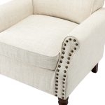 Cythnus Ivory Linen Nailhead Trim Accent Armchair 10 Cythnus Ivory Linen Nailhead Trim Accent Armchair