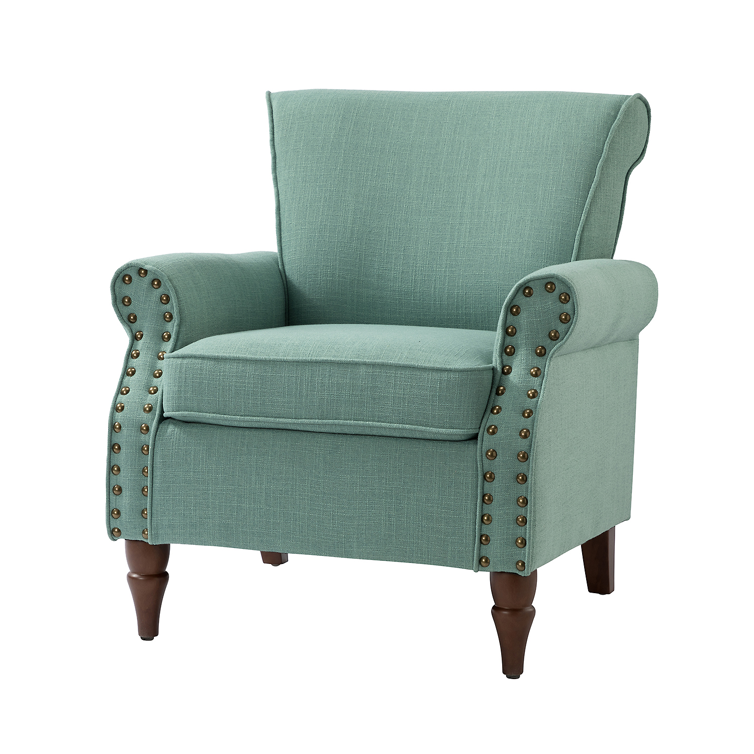 Cythnus Sage Linen Nailhead Trim Accent Armchair 2 Cythnus Sage Linen Nailhead Trim Accent Armchair - Image 2
