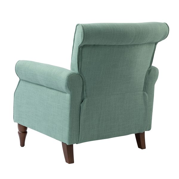Cythnus Sage Linen Nailhead Trim Accent Armchair 2