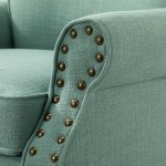 Cythnus Sage Linen Nailhead Trim Accent Armchair 10 Cythnus Sage Linen Nailhead Trim Accent Armchair