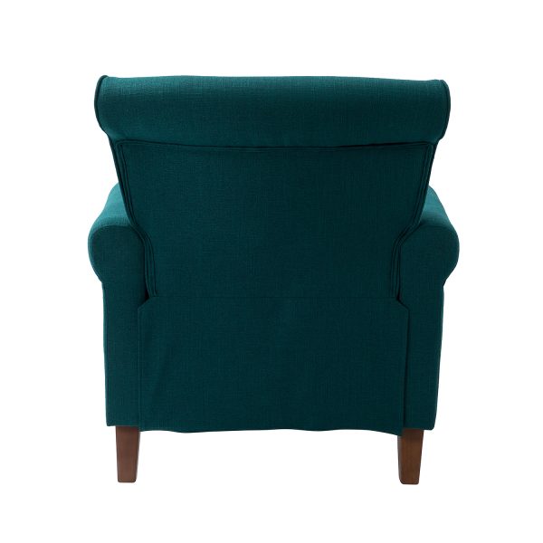 Cythnus Teal Linen Nailhead Trim Accent Armchair 3