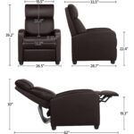 Dark Brown Faux Leather Push Back Recliner Chair Adjustable Settings