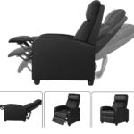 Dark Brown Faux Leather Push Back Recliner Chair Adjustable Settings