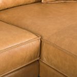 D'Arcy 111"L x 70"D x 33"H Tan Leather Right Chaise Sectional