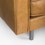 D'Arcy 111"L x 70"D x 33"H Tan Leather Right Chaise Sectional