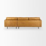 D'Arcy 111"L x 70"D x 33"H Tan Leather Right Chaise Sectional