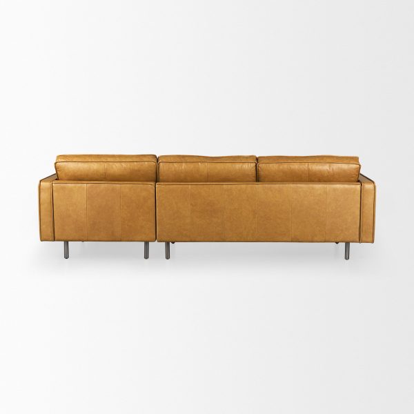 DArcy 111L x 70D x 33H Tan Leather Right Chaise Sectional 5