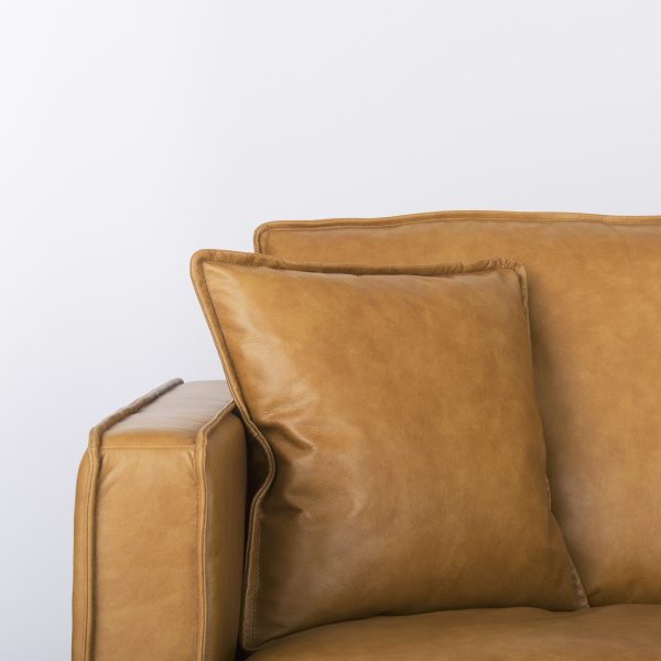 DArcy 111L x 70D x 33H Tan Leather Right Chaise Sectional 8