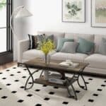 Rustic 2 Tier Coffee Table with Curved Metal Legs 8 Rustic 2 Tier Coffee Table with Curved Metal Legs