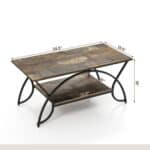 Rustic 2 Tier Coffee Table with Curved Metal Legs 10 Rustic 2 Tier Coffee Table with Curved Metal Legs