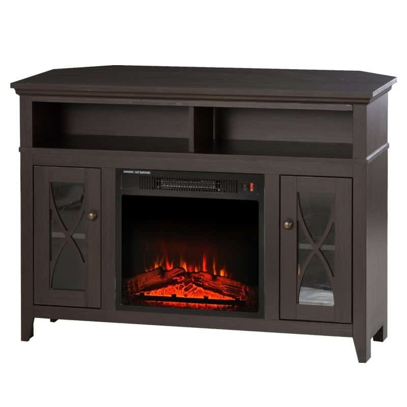 Espresso Electric Fireplace TV Stand with Shelves and Cabinets 1 Espresso Electric Fireplace TV Stand with Shelves and Cabinets