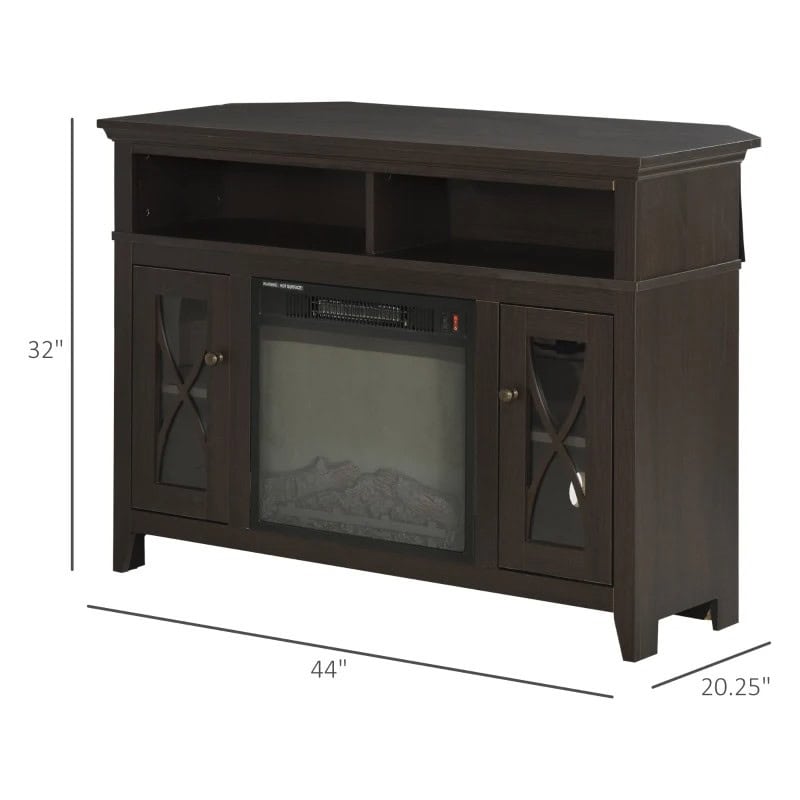 Espresso Electric Fireplace TV Stand with Shelves and Cabinets 5 Espresso Electric Fireplace TV Stand with Shelves and Cabinets - Image 5
