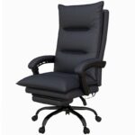 Executive Massage Heated Office Chair with Footrest Charcoal Finish