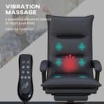 Executive Massage Heated Office Chair with Footrest Charcoal Finish