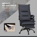 Executive Massage Heated Office Chair with Footrest Charcoal Finish