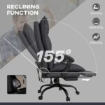 Executive Massage Heated Office Chair with Footrest Charcoal Finish