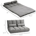 Dark Grey Adjustable Floor Sofa Bed Recliner with Suede Fabric