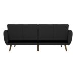 Dark Grey Mid-Century Futon Sofa Bed with Wooden Legs